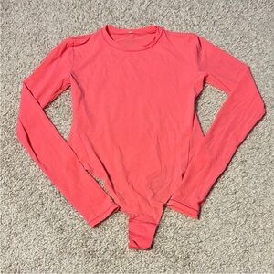 Lululemon Wundermost Nulu Mesh Long-Sleeve Crewneck Bodysuit Glaze
Pink W3HQVS